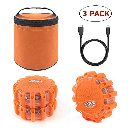 Emergency LED Road Flares - 3 Pack