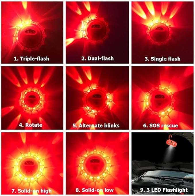 Emergency LED Road Flares - 3 Pack