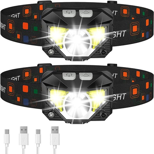 Ultra Bright LED Rechargeable Headlight - 2 Pack