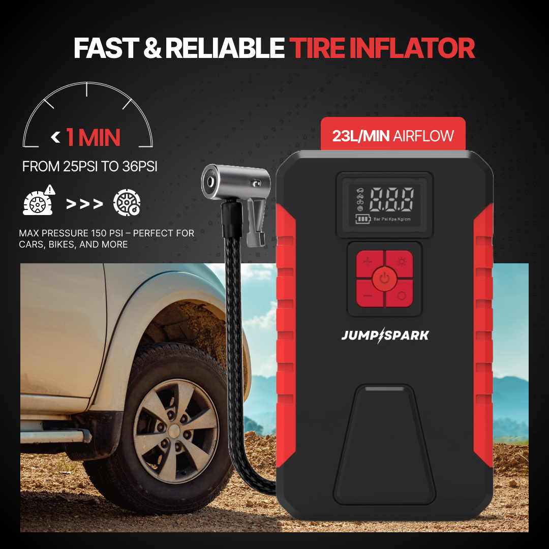 JumpSpark™ 4 in 1 Jump Starter and Air Pump