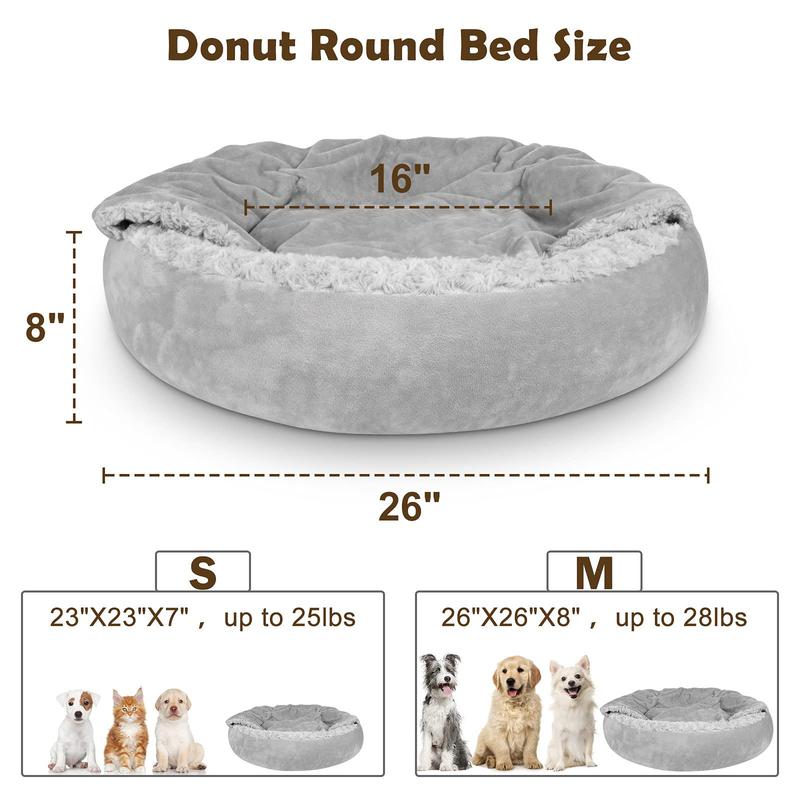 Hooded Donut Pet Bed