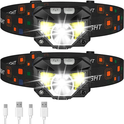 Ultra Bright LED Rechargeable Headlight - 2 Pack