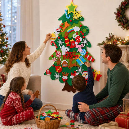 Felt Christmas Tree for Kids with Lights