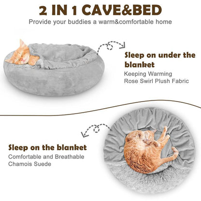Hooded Donut Pet Bed