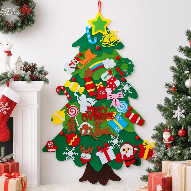 Felt Christmas Tree for Kids with Lights