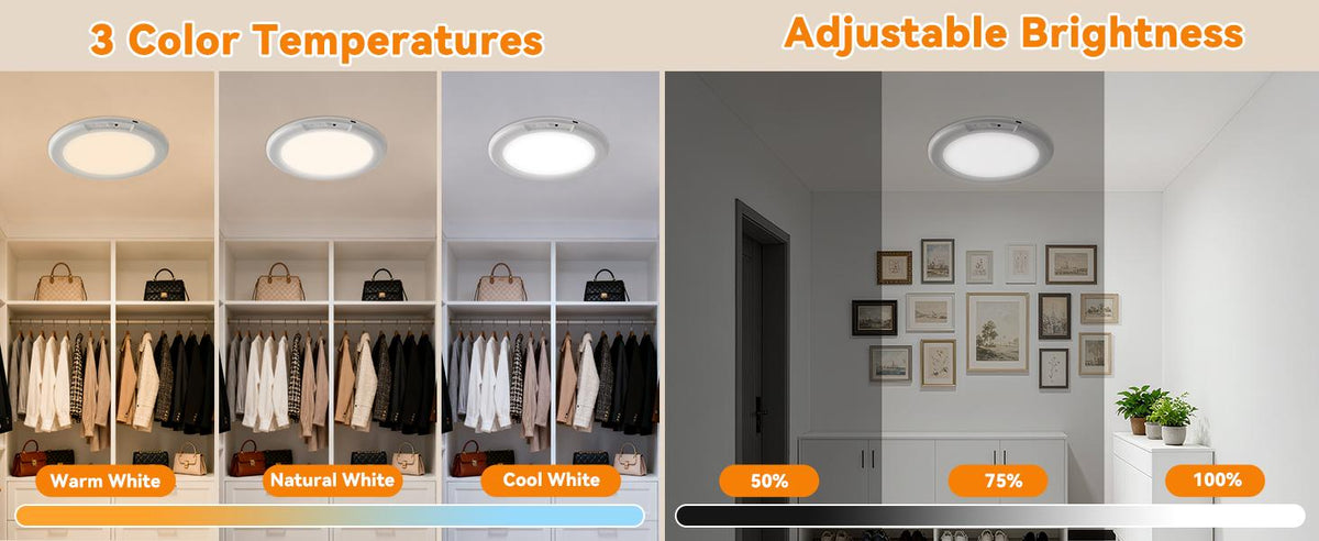 Rechargeable Motion Sensor Ceiling Lights (2-Pack)